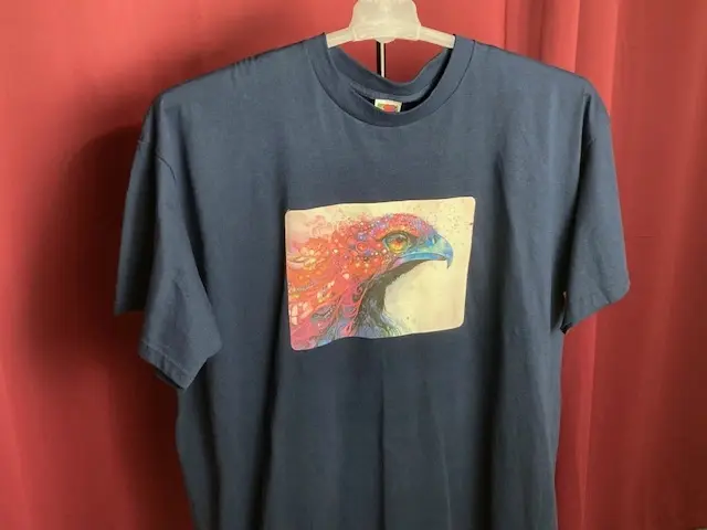 Dark Blue T-Shirt With Rainbow Eagle