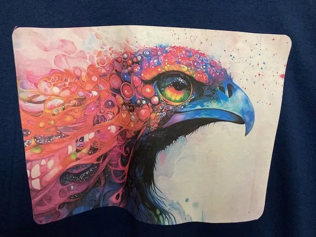 Dark Blue T-Shirt With Rainbow Eagle