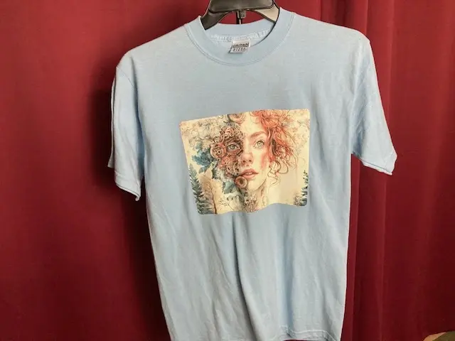 Light Blue SteamPunk Lady T-Shirt