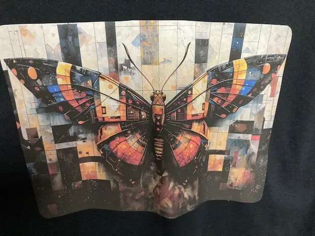 Black Shirt with Geometric Butterfly