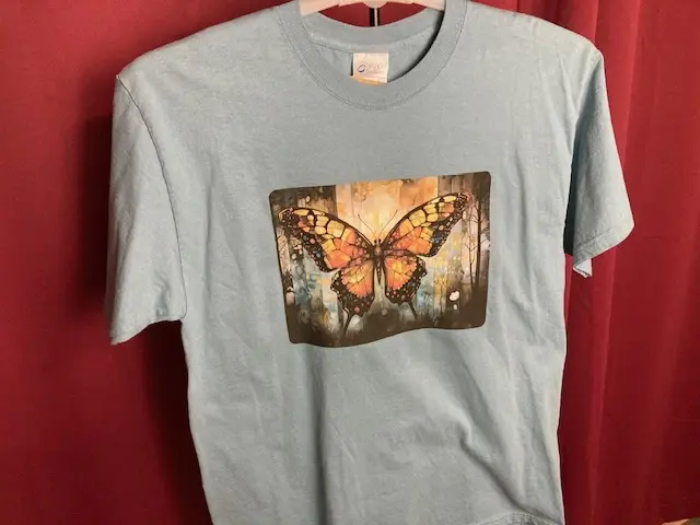 Light Blue Shirt with Butterfly