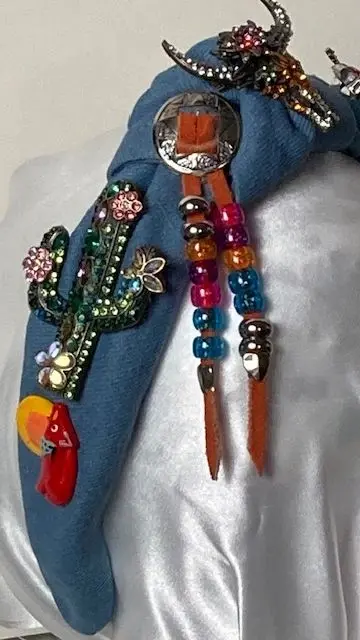 Western Decorated Denim Knot Headband