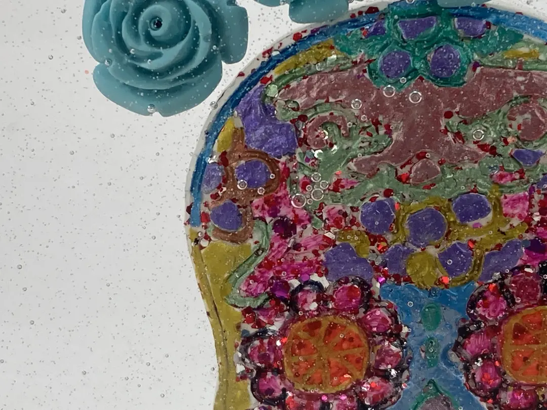 Catrina with Blue Flowers Paper Weight