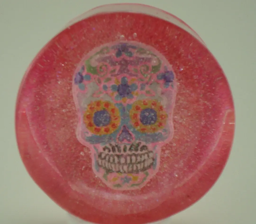 Pink Sugar Skull Paper Weight