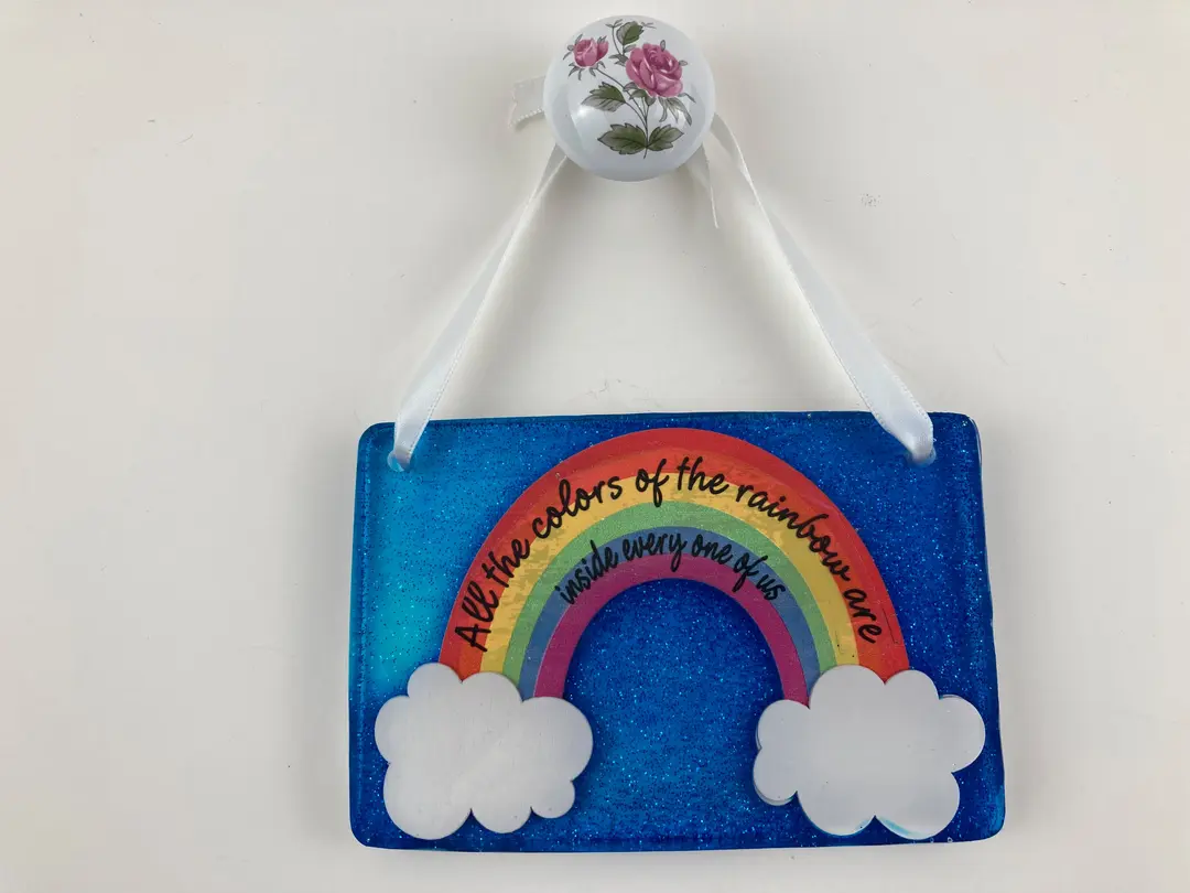 Colors of the Rainbow Hanging Plaque