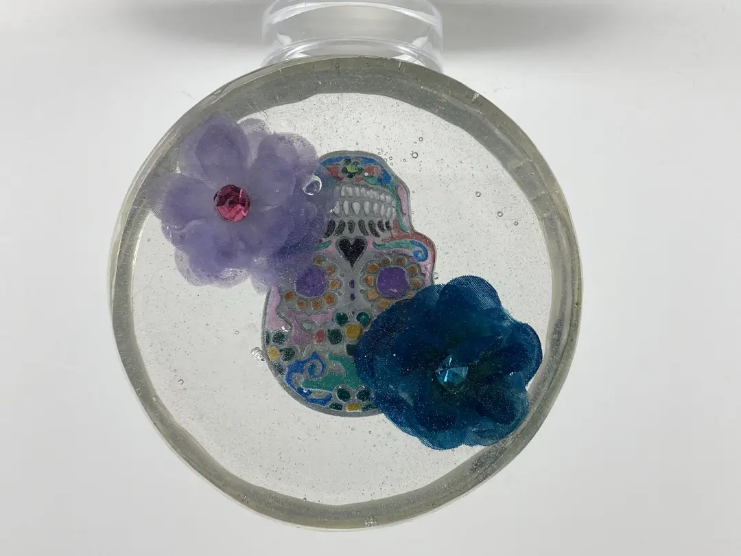 Lavender and Blue flower Catrina Paper Weight