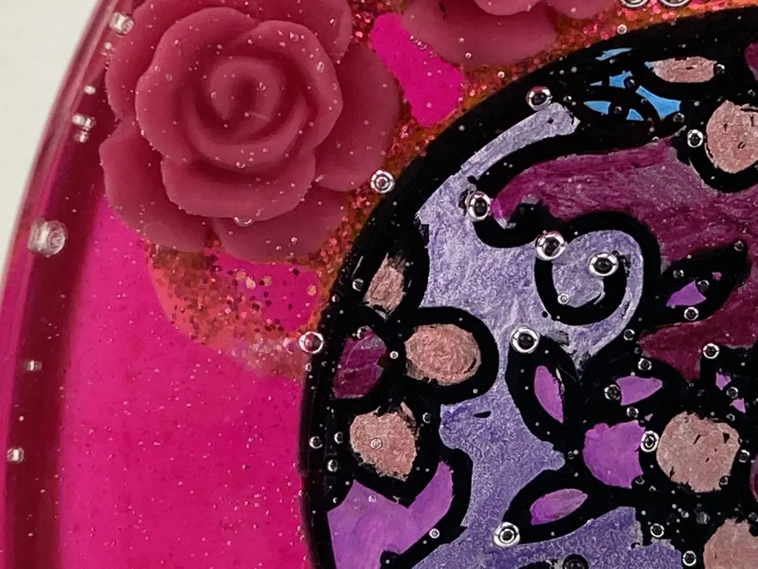 Wine Background Hanging Oval Sugar Skull