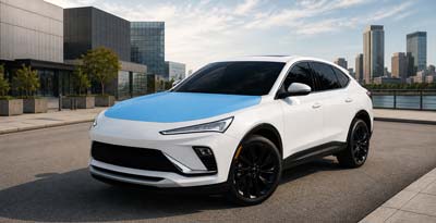 Front hood assembly redesigned from steel to GFRP composite monocoque for automotive lightweighting 