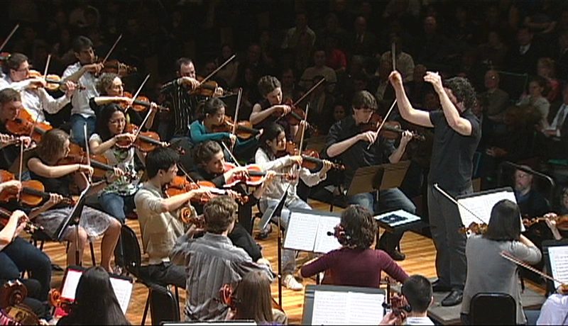 Gustavo Dudamel conducts the MIT Symphony Orchestra in 2010.
