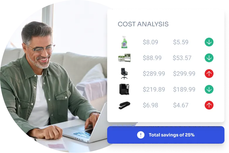 Procurement specialist looking at a cost analysis